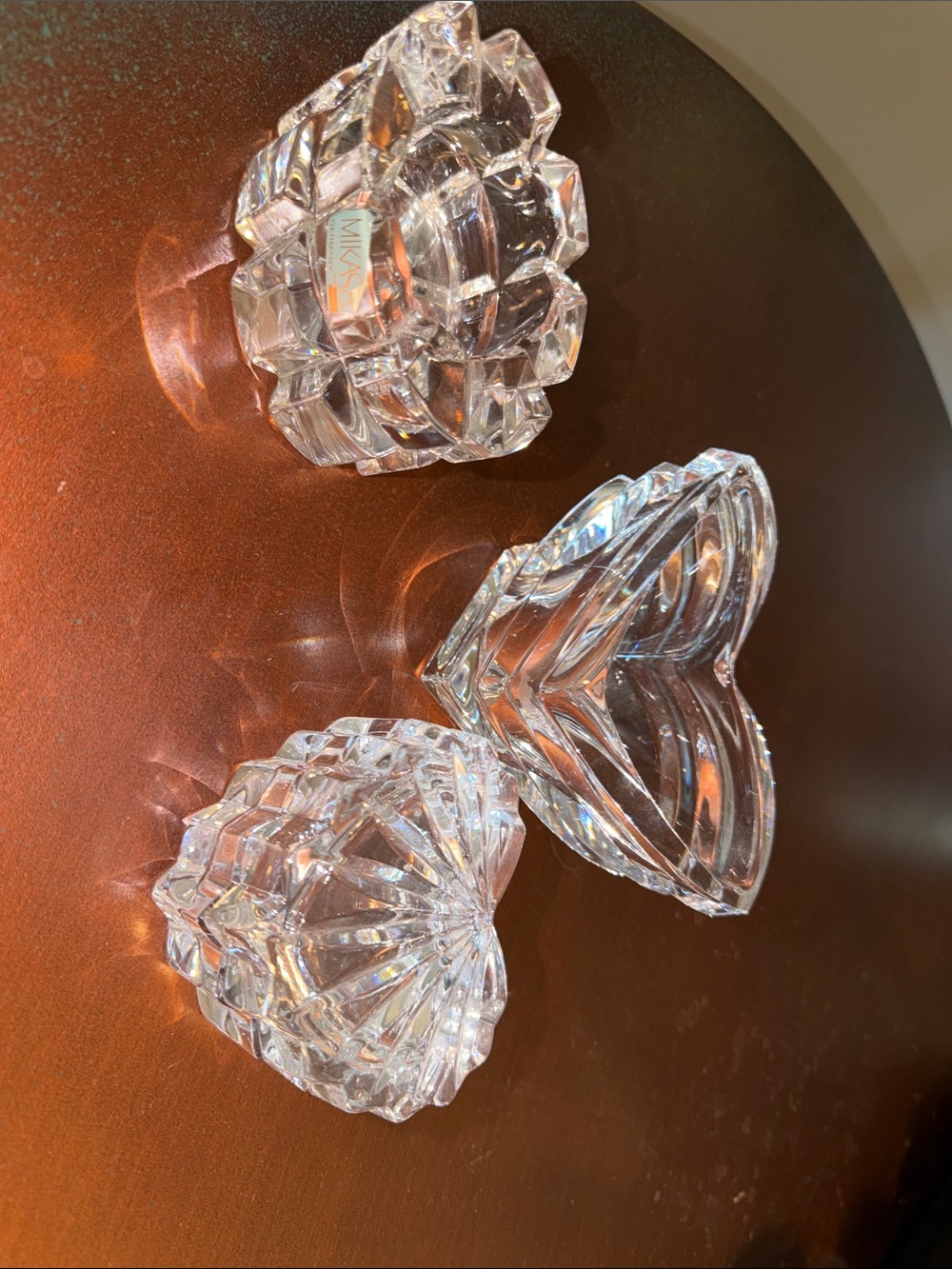 Mikasa Clear Crystal Decorative Trinket Dishes - Set of 3